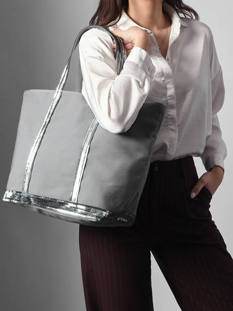 Schoudertas Met Rits Le Cabas L Pailletten Vanessa bruno Grijs cabas 1V40409 ander zicht 1